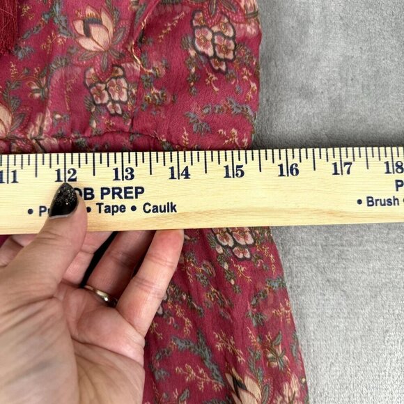 Myra Bag Women Small Mauve Dress Midi Flutter Sleeve Tassle Chiffon Floral Toggl - Picture 6 of 14